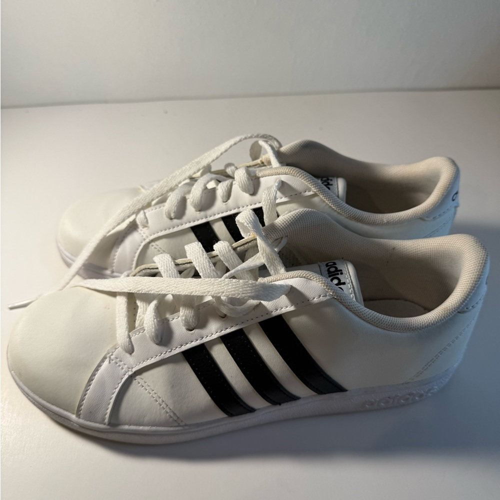 Adidas White and Black Sneakers Classic Low-Top Design